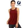 image:imageFihapyli ICTIVE Workout Tank Tops for Women Breathable Mesh Racerback Muscle Tank Backless Running ShirtsBurgundy