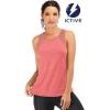 image:imageFihapyli ICTIVE Workout Tank Tops for Women Breathable Mesh Racerback Muscle Tank Backless Running ShirtsCoral
