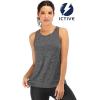 image:imageFihapyli ICTIVE Workout Tank Tops for Women Breathable Mesh Racerback Muscle Tank Backless Running ShirtsDark Gray