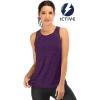 image:imageFihapyli ICTIVE Workout Tank Tops for Women Breathable Mesh Racerback Muscle Tank Backless Running ShirtsDark Purple