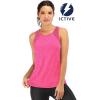 image:imageFihapyli ICTIVE Workout Tank Tops for Women Breathable Mesh Racerback Muscle Tank Backless Running ShirtsRose