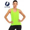 image:imageICTIVE Womens Cross Backless Workout Tops for Women Racerback Tank Tops Open Back Running Muscle Tank Yoga ShirtsNeon Green