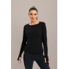 image:imageICTIVE Womens Long Sleeve Shirt Workout Running Athletic Yoga Gym Hiking Activewear Muscle Tops with Thumb HoleBlack