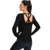 image:imageICTIVE Womens Long Sleeve Shirt Workout Running Athletic Yoga Gym Hiking Activewear Muscle Tops with Thumb HoleBlack