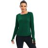 image:imageICTIVE Womens Long Sleeve Shirt Workout Running Athletic Yoga Gym Hiking Activewear Muscle Tops with Thumb HoleDark Green