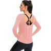 image:imageICTIVE Womens Long Sleeve Shirt Workout Running Athletic Yoga Gym Hiking Activewear Muscle Tops with Thumb HolePink
