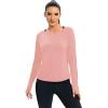 image:imageICTIVE Womens Long Sleeve Shirt Workout Running Athletic Yoga Gym Hiking Activewear Muscle Tops with Thumb HolePink