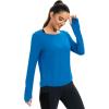 image:imageICTIVE Womens Long Sleeve Shirt Workout Running Athletic Yoga Gym Hiking Activewear Muscle Tops with Thumb HoleRoyal Blue