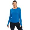 image:imageICTIVE Womens Long Sleeve Shirt Workout Running Athletic Yoga Gym Hiking Activewear Muscle Tops with Thumb HoleRoyal Blue
