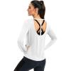 image:imageICTIVE Womens Long Sleeve Shirt Workout Running Athletic Yoga Gym Hiking Activewear Muscle Tops with Thumb HoleWhite