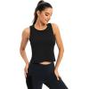 image:imageICTIVE Workout Crop Tops for Women Yoga Cross Sleeveless Gym Mesh Back Running Tank Muscle ShirtsBlack