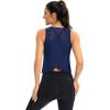 image:imageICTIVE Workout Crop Tops for Women Yoga Cross Sleeveless Gym Mesh Back Running Tank Muscle ShirtsDark Blue