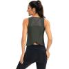 image:imageICTIVE Workout Crop Tops for Women Yoga Cross Sleeveless Gym Mesh Back Running Tank Muscle ShirtsDark Gray