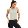 image:imageICTIVE Workout Crop Tops for Women Yoga Cross Sleeveless Gym Mesh Back Running Tank Muscle ShirtsLight Gray
