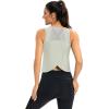 image:imageICTIVE Workout Crop Tops for Women Yoga Cross Sleeveless Gym Mesh Back Running Tank Muscle ShirtsLight Gray