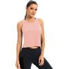 image:imageICTIVE Workout Crop Tops for Women Yoga Cross Sleeveless Gym Mesh Back Running Tank Muscle ShirtsPink