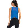 image:imageICTIVE Workout Crop Tops for Women Yoga Cross Sleeveless Gym Mesh Back Running Tank Muscle ShirtsRoyal Blue