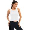 image:imageICTIVE Workout Crop Tops for Women Yoga Cross Sleeveless Gym Mesh Back Running Tank Muscle ShirtsWhite