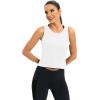 image:imageICTIVE Workout Crop Tops for Women Yoga Cross Sleeveless Gym Mesh Back Running Tank Muscle ShirtsWhite