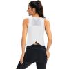 image:imageICTIVE Workout Crop Tops for Women Yoga Cross Sleeveless Gym Mesh Back Running Tank Muscle ShirtsWhite