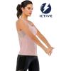 image:imageICTIVE Workout Tank Tops for Women Loose Fit Yoga Mesh Racerback Open Back Muscle ShirtsApricot