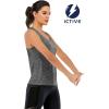 image:imageICTIVE Workout Tank Tops for Women Loose Fit Yoga Mesh Racerback Open Back Muscle ShirtsDark Gray