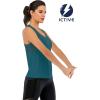 image:imageICTIVE Workout Tank Tops for Women Loose Fit Yoga Mesh Racerback Open Back Muscle ShirtsDark Green