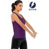 image:imageICTIVE Workout Tank Tops for Women Loose Fit Yoga Mesh Racerback Open Back Muscle ShirtsDark Purple