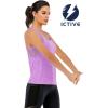 image:imageICTIVE Workout Tank Tops for Women Loose Fit Yoga Mesh Racerback Open Back Muscle ShirtsLight Purple