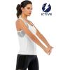 image:imageICTIVE Workout Tank Tops for Women Loose Fit Yoga Mesh Racerback Open Back Muscle ShirtsWhite