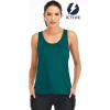 image:imageICTIVE Workout Tank Tops for Women Yoga Tops for Women Loose Fit Backless Muscle Racerback Summer Gym ShirtsDark Green