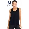 image:imageICTIVE Workout Tops for Women Loose Fit Racerback Mesh Backless Muscle Tank Running ShirtsBlack
