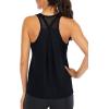 image:imageICTIVE Workout Tops for Women Loose Fit Racerback Mesh Backless Muscle Tank Running ShirtsBlack