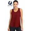 image:imageICTIVE Workout Tops for Women Loose Fit Racerback Mesh Backless Muscle Tank Running ShirtsBurgundy