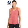 image:imageICTIVE Workout Tops for Women Loose Fit Racerback Mesh Backless Muscle Tank Running ShirtsCoral