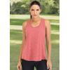 image:imageICTIVE Workout Tops for Women Loose Fit Racerback Mesh Backless Muscle Tank Running ShirtsCoral