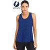 image:imageICTIVE Workout Tops for Women Loose Fit Racerback Mesh Backless Muscle Tank Running ShirtsDark Blue