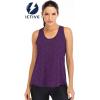 image:imageICTIVE Workout Tops for Women Loose Fit Racerback Mesh Backless Muscle Tank Running ShirtsDark Purple