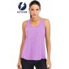 image:imageICTIVE Workout Tops for Women Loose Fit Racerback Mesh Backless Muscle Tank Running ShirtsLightpurple