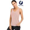image:imageICTIVE Yoga Tops for Women Loose Fit Workout Tank Tops for Women Backless Sleeveless Keyhole Open Back Muscle TankApricot