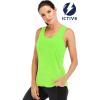 image:imageICTIVE Yoga Tops for Women Loose Fit Workout Tank Tops for Women Backless Sleeveless Keyhole Open Back Muscle TankNeon Green