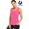 image:imageICTIVE Yoga Tops for Women Loose Fit Workout Tank Tops for Women Backless Sleeveless Keyhole Open Back Muscle TankRose