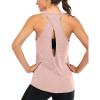 image:imageICTIVE Womens Cross Backless Workout Tops for Women Racerback Tank Tops Open Back Running Muscle Tank Yoga ShirtsApricot