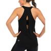 image:imageICTIVE Womens Cross Backless Workout Tops for Women Racerback Tank Tops Open Back Running Muscle Tank Yoga ShirtsBlack