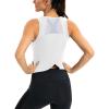 image:imageICTIVE Workout Crop Tops for Women Yoga Cross Sleeveless Gym Mesh Back Running Tank Muscle ShirtsWhite