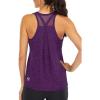 image:imageICTIVE Workout Tops for Women Loose Fit Racerback Mesh Backless Muscle Tank Running ShirtsDark Purple