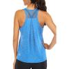 image:imageICTIVE Workout Tops for Women Loose Fit Racerback Mesh Backless Muscle Tank Running ShirtsLightblue