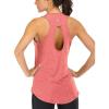 image:imageICTIVE Yoga Tops for Women Loose Fit Workout Tank Tops for Women Backless Sleeveless Keyhole Open Back Muscle TankCoral