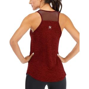 image:imageFihapyli ICTIVE Workout Tank Tops for Women Breathable Mesh Racerback Muscle Tank Backless Running ShirtsBurgundy