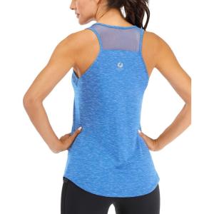 image:imageFihapyli ICTIVE Workout Tank Tops for Women Breathable Mesh Racerback Muscle Tank Backless Running ShirtsLight Blue